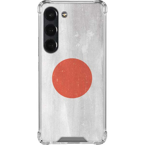 Japanese Flag Distressed Galaxy S23 Clear Case